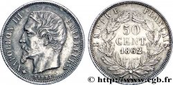 50 centimes Napoléon III, tête nue 1862 Paris F.187/16