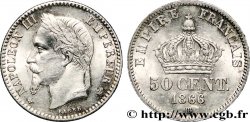 50 centimes Napoléon III, tête laurée 1866 Strasbourg F.188/10