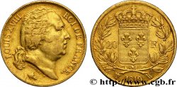 20 francs or Louis XVIII, tête nue 1819 Lille F.519/18