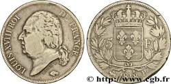 5 francs Louis XVIII, tête nue 1818 Rouen F.309/29