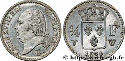1/4 franc Louis XVIII 1824 Lille F.163/35 SUP62