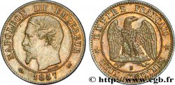 Deux centimes Napoléon III, tête nue 1857 Rouen F.107/45 SUP58