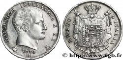 1 lira Napoléon Empereur et Roi d’Italie, étoiles en creux sur la tranche 1810 Milan M.255