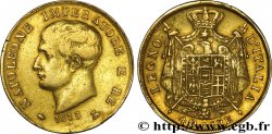 40 lire Napoléon Empereur et Roi d’Italie, 2e type, tranche en creux 1813 Milan M.200  TTB45