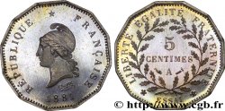 Essai de 5 centimes d’après Dupré, sur flan dodécagonal 1881 Paris VG.3968
