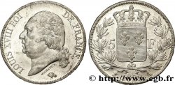 5 francs Louis XVIII, tête nue 1822 Paris F.309/68