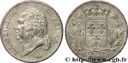 5 francs Louis XVIII, tête nue 1823 Paris F.309/74