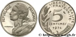 Piéfort argent de 5 centimes Marianne 1974 Pessac F.125/10P