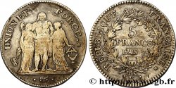 5 francs Union et Force, Union serré, avec glands intérieurs et gland extérieur 1799 Bordeaux F.288/108