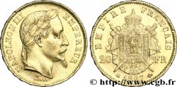 20 francs or Napoléon III, tête laurée, petit BB 1867 Strasbourg F.532/16