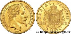20 francs or Napoléon III, tête laurée 1867 Strasbourg F.532/16