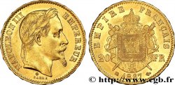 20 francs or Napoléon III, tête laurée 1867 Strasbourg F.532/16