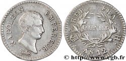 Quart (de franc) Napoléon Empereur, Calendrier révolutionnaire 1804 La Rochelle F.158/3 TTB45