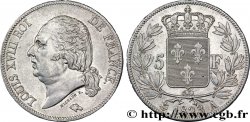 5 francs Louis XVIII, tête nue 1823 Paris F.309/76