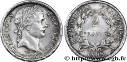 2 francs Napoléon Ier tête laurée, République française 1808 Paris F.254/4 SPL58