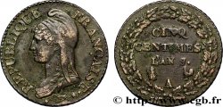 Cinq centimes Dupré, grand module 1799 Paris F.115/46 TTB50