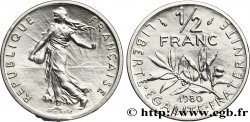 Piéfort argent de 1/2 franc Semeuse 1980 Pessac F.198/19P