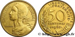 50 centimes Marianne, col à 4 plis 1962 Paris F.197/3