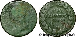 Cinq centimes Dupré, grand module 1801 Lyon F.115/157