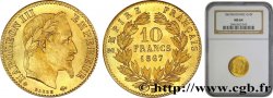 10 francs or Napoléon III, tête laurée, type définitif à grand 10 1867 Strasbourg F.507A/16