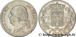 5 francs Louis XVIII, tête nue 1824 Perpignan F.309/97