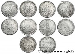 Lot de dix faux de 1 franc Semeuse - - F.217/- var.