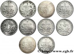 Lot de dix faux de 2 francs Semeuse - F.266/- var.