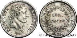 Demi-franc Napoléon Ier tête laurée, République française 1808 Paris F./