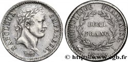 Demi-franc Napoléon Ier tête laurée, République française, buste fin 1808 Limoges F.177/8
