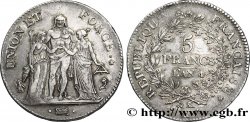 5 francs Union et Force, Union serré, avec glands intérieurs et gland extérieur 1796 Paris F.288/2