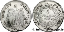 5 francs Union et Force, Union serré, avec glands intérieurs et gland extérieur 1798 Nantes F.288/91