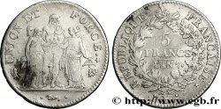 5 francs Union et Force, Union desserré, avec glands intérieurs et gland extérieur 1799 Bayonne F.291/26