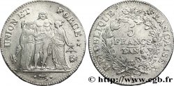 5 francs Union et Force, Union serré, seulement gland extérieur 1798 Bayonne F.288/70