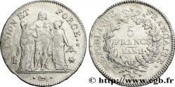 5 francs Union et Force, Union serré, seulement glands intérieurs 1803 Marseille F.288/196