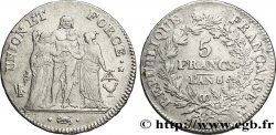 5 francs Union et Force, Union serré, avec glands intérieurs et gland extérieur 1798 Bordeaux F.288/65