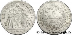 5 francs Union et Force, Union serré, avec un gland intérieur du haut et gland extérieur 1798 Perpignan F.288/80 TTB42