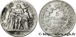 5 francs Union et Force, Union serré, avec glands intérieurs et gland extérieur 1801 Bordeaux F.288/66