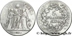 5 francs Union et Force, Union serré, seulement gland extérieur 1798 Perpignan/Bordeaux F.288/84
