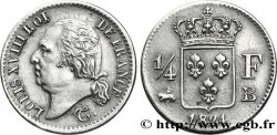 1/4 franc Louis XVIII 1824 Rouen F.163/32