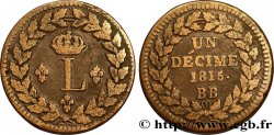 Un décime à l’L couronnée 1815 Strasbourg F.132A/3