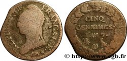 Cinq centimes Dupré, grand module 1799 Lyon F.115/68