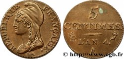 5 centimes Dupré, petit module 1796 Paris F.113/1
