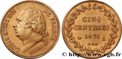 Essai de Cinq centimes en bronze, tranche lisse 1821 Paris VG.2534 var.