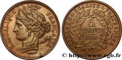 Concours de 5 francs, essai en cuivre par Domard, premier revers 1848 Paris VG.3071 var. SUP58