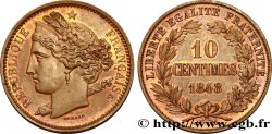 Concours de 10 centimes, essai en cuivre par Domard, premier avers, premier revers 1848 Paris VG.3138 var. SUP60
