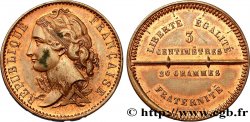 Concours de 10 centimes, essai en cuivre par Magniadas, cinquième revers 1848 Paris VG.3203 