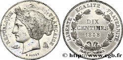 Concours de 10 centimes, essai en étain par Rogat, premier concours, deuxième revers 1848 Paris VG.3152 var. SUP58