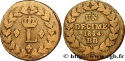 Un décime à l’L couronnée 1814 Strasbourg F.132/1