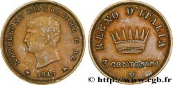 3 centesimi Napoléon Empereur et Roi d’Italie, 2eme type 1813 Milan M.312