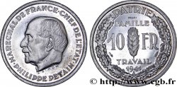 Essai de 10 francs Pétain en aluminium par Simon, poids léger (2,50 g) 1941 Paris GEM.177 1